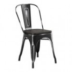 Lancaster Table & Seating Alloy Onyx Black Indoor Cafe Chair with Black Wood Seat Lancaster Table & Seating Alloy Onyx Black Indoor Cafe Chair with Black Wood Seat