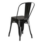Lancaster Table & Seating Alloy Onyx Black Indoor Cafe Chair with Black Wood Seat Lancaster Table & Seating Alloy Onyx Black Indoor Cafe Chair with Black Wood Seat