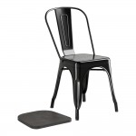 Lancaster Table & Seating Alloy Onyx Black Indoor Cafe Chair with Black Wood Seat Lancaster Table & Seating Alloy Onyx Black Indoor Cafe Chair with Black Wood Seat