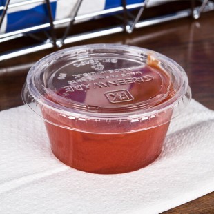 Fabri-Kal GXL250PC Greenware 2 oz. Compostable Clear Plastic Souffle / Portion Cup Lid - 134/Pack