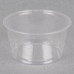 Fabri-Kal GXL250PC Greenware 2 oz. Compostable Clear Plastic Souffle / Portion Cup Lid - 134/Pack Fabri-Kal GXL250PC Greenware 2 oz. Compostable Clear Plastic Souffle / Portion Cup Lid - 134/Pack