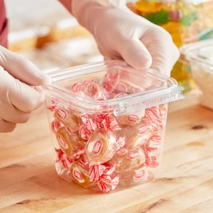 Inline Plastics Safe-T-Fresh 24 oz. Tamper-Resistant, Tamper-Evident Square Hinged Container with Flat Lid - 264/Case Inline Plastics Safe-T-Fresh 24 oz. Tamper-Resistant, Tamper-Evident Square Hinged Container with Flat Lid - 264/Case