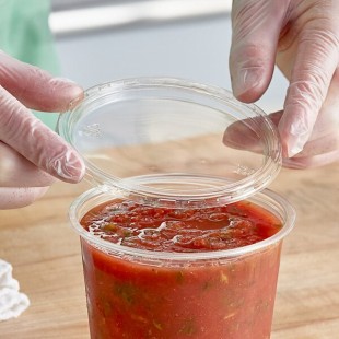Choice Ultra-Clear PET Plastic Round Deli Container Overcap Lid - 500/Case