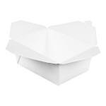 Fold-Pak 04BPWHITEM Bio-Pak White Microwavable Paper #4 Take-Out Containers 7 3/4