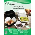 Fold-Pak 04BPWHITEM Bio-Pak White Microwavable Paper #4 Take-Out Containers 7 3/4