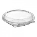 Inline Plastics Safe-T-Chef 20 oz. Tamper-Resistant, Tamper-Evident Vented Round Hinged Container with Dome Lid - 240/Case