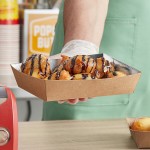 Carnival King 8 lb. Large Foiled Paper Food Tray 6 5/16