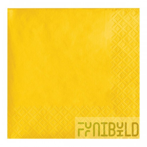 Creative Converting 6691021B School Bus Yellow 2-Ply 1/4 Fold Luncheon Napkin - 600/Case