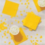 Creative Converting 6691021B School Bus Yellow 2-Ply 1/4 Fold Luncheon Napkin - 600/Case