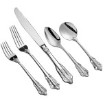 Acopa Ophelia 18/10 Stainless Steel Extra Heavy Weight Flatware 5 Piece Set - Sample Acopa Ophelia 18/10 Stainless Steel Extra Heavy Weight Flatware 5 Piece Set - Sample