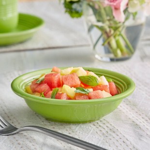 Acopa Capri 4.5 oz. Bamboo Green Stoneware Fruit Bowl / Monkey Dish - 12/Pack
