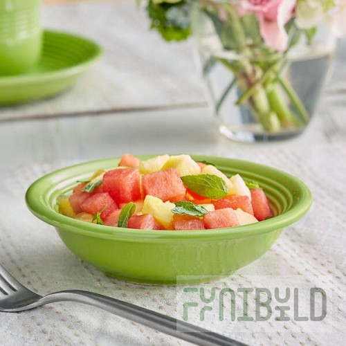 Acopa Capri 4.5 oz. Bamboo Green Stoneware Fruit Bowl / Monkey Dish - 12/Pack