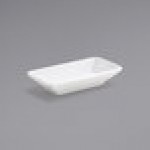 Front of the House Kyoto 1 oz. Bright White Rectangular Porcelain Sauce Dish - 12/Case