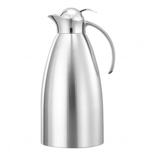 Service Ideas Marquette 67.6 oz. Brushed Stainless Steel Insulated Carafe / Server with Push Button Lid MAR20BSPB