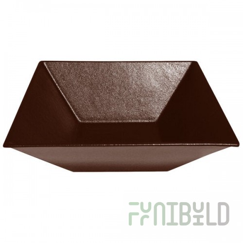 G.E.T. Enterprises BSD16MC Bugambilia 13.5 Qt. Classic Textured Finish Mocha Resin-Coated Aluminum XL Deep Square Bowl