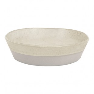 Front of the House Mezze® 48 oz. Sesame Two-Tone Round Porcelain Bowl - 4/Case