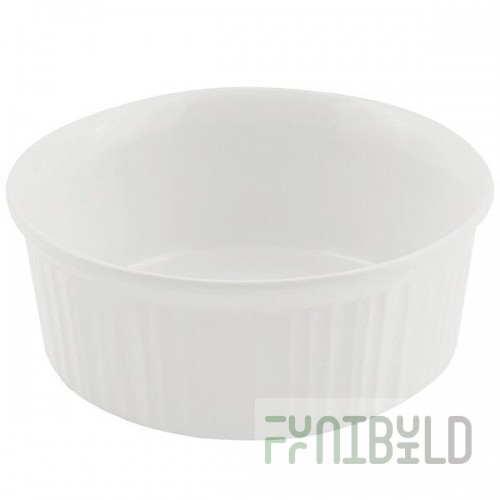 Bon Chef 5054 2.5 Qt. White Sandstone Finish Cast Aluminum Round Casserole Dish