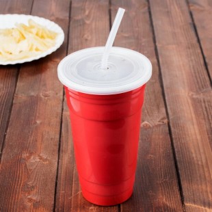 GET To-Go 32 oz. Red Customizable Plastic Reusable Tumbler, Lid, and Straw Set - 24/Case GET To-Go 32 oz. Red Customizable Plastic Reusable Tumbler, Lid, and Straw Set - 24/Case