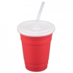 GET To-Go 32 oz. Red Customizable Plastic Reusable Tumbler, Lid, and Straw Set - 24/Case GET To-Go 32 oz. Red Customizable Plastic Reusable Tumbler, Lid, and Straw Set - 24/Case