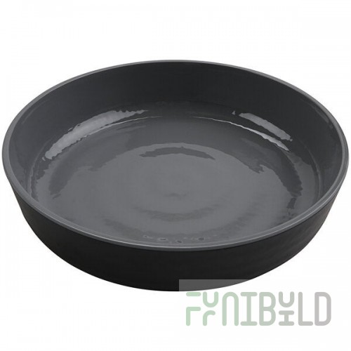 GET Roca Glazed 42 oz. Gray Melamine Low Street Bowl - 12/Case