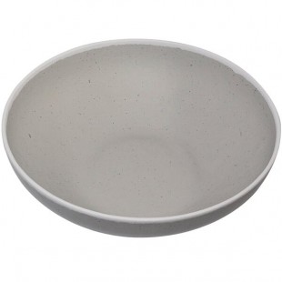 GET B-330-DVG Pottery Market 5.5 Qt. Glazed Gray Melamine Bowl with White Trim - 3/Case