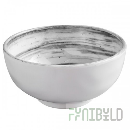 Elite Global Solutions D4238R Van Gogh Black 14 oz. Round Melamine Bowl - 6/Case