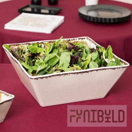 American Metalcraft AWMSQ117 Endurance 228 oz. Square Melamine Serving Bowl - Antique White