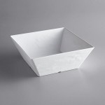 American Metalcraft FSWMEL117 228 oz. White Faux Slate Square Melamine Serving Bowl