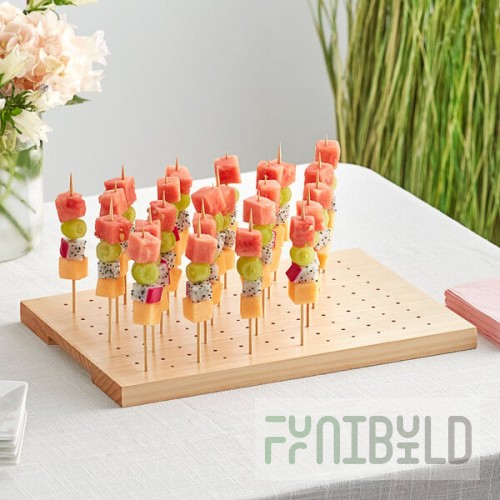 Acopa Mesa 120 Hole Natural Wood Skewer / Cake Pop Holder