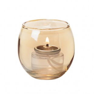 Hollowick 5119G Small Gold Glass Bubble Tealight Lamp Hollowick 5119G Small Gold Glass Bubble Tealight Lamp
