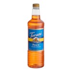 Torani Sugar-Free Peach Flavoring / Fruit Syrup Plastic Bottle 1 Liter - 6/Case