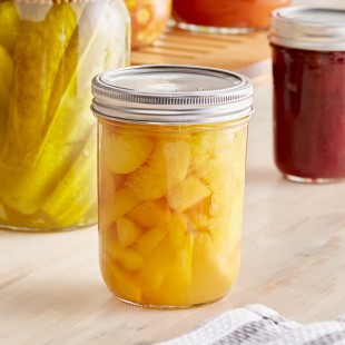 Choice 16 oz. Pint Wide Mouth Canning / Mason Jar with Silver Metal Lid and Band - 12/Case Choice 16 oz. Pint Wide Mouth Canning / Mason Jar with Silver Metal Lid and Band - 12/Case