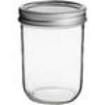 Choice 16 oz. Pint Wide Mouth Canning / Mason Jar with Silver Metal Lid and Band - 12/Case