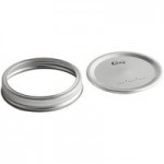 Choice 16 oz. Pint Wide Mouth Canning / Mason Jar with Silver Metal Lid and Band - 12/Case
