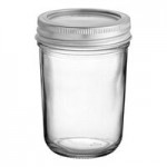 Choice 16 oz. Pint Wide Mouth Canning / Mason Jar with Silver Metal Lid and Band - 12/Case