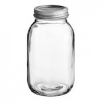 Choice 16 oz. Pint Wide Mouth Canning / Mason Jar with Silver Metal Lid and Band - 12/Case