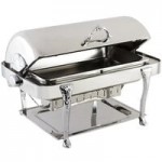 Bon Chef 17000 Elite Round 8 Qt. Dripless Round Stainless Steel with Brass Accents Roll Top Chafer with Renaissance Legs Bon Chef 17000 Elite Round 8 Qt. Dripless Round Stainless Steel with Brass Accents Roll Top Chafer with Renaissance Legs