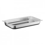 Acopa Manchester 11 Qt. Round Stainless Steel Soup Induction Chafer with Glass Top and Soft Close Lid