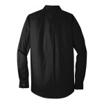 Port Authority W100 Unisex Customizable Deep Black Long Sleeve Carefree Poplin Dress Shirt with Stain Release - M