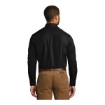 Port Authority W100 Unisex Customizable Deep Black Long Sleeve Carefree Poplin Dress Shirt with Stain Release - M