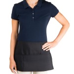 Chef Revival Black Polyester Customizable Waist Apron with 3 Pockets - 12