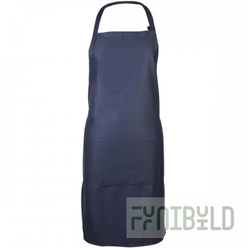 Mercer Culinary M61110NB Genesis® Navy Blue Poly-Cotton Bib Apron with Adjustable Neck and 1 Pocket - 33