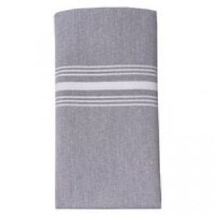 Hospeco Mariposa Reverse Gray 100% Spun Polyester Bistro Striped Cloth Napkins, 18