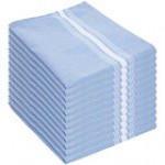 Hospeco Mariposa Reverse Gray 100% Spun Polyester Bistro Striped Cloth Napkins, 18