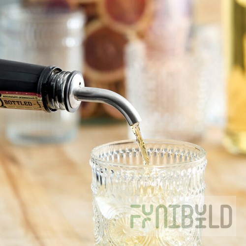 Acopa Angled Stainless Steel Liquor Speed Pourer - 12/Pack