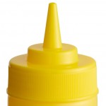 Choice 12 oz. Yellow Wide Mouth Squeeze Bottle - 6/Pack