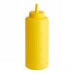 Choice 12 oz. Yellow Wide Mouth Squeeze Bottle - 6/Pack