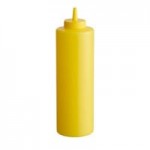 Choice 12 oz. Yellow Wide Mouth Squeeze Bottle - 6/Pack