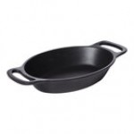 GET Heiss 16 oz. Black Cast Aluminum Mini Oval Server SKOV-16-ABK