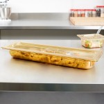 Vollrath 9052410 Super Pan® 1/2 Size Long Amber High Heat Plastic Food Pan - 2 1/2